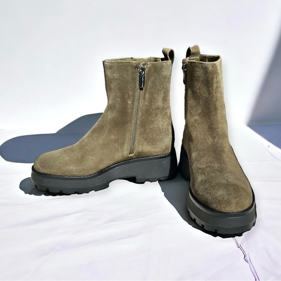 🌻NEW Vince Camuto Army Green Suede Chelsea Boot with Platform Sole Size 7.5 - Picture 6 of 12